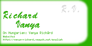 richard vanya business card